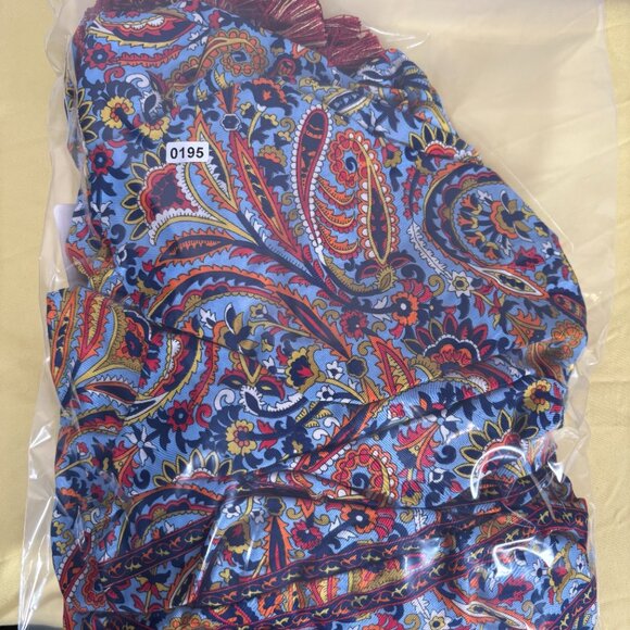 Womens Multicolor Paisley Print Cold Shoulder Long Sleeve Tassel Hem Midi Dress - Picture 9 of 9